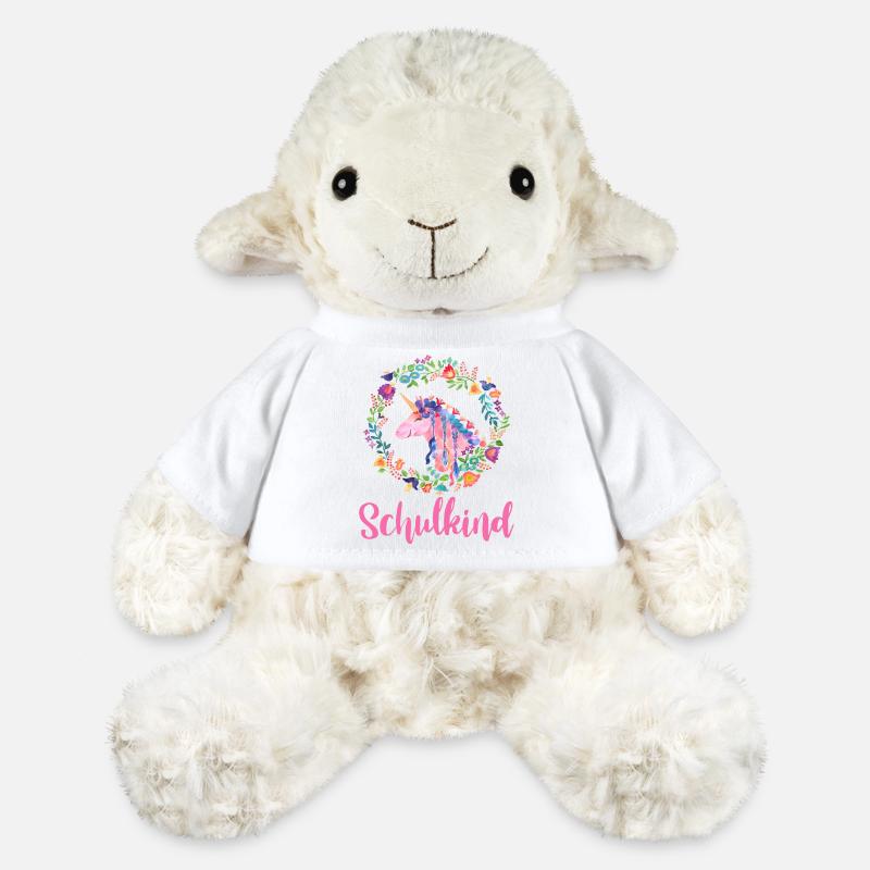 Einhorn Blumen Bunt Schulkind - MiniFeet® Schaf Annika - Weiß