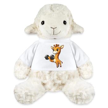 Giraffe beim Bankdrücken Workout - MiniFeet® Schaf Annika - Weiß - Vorne