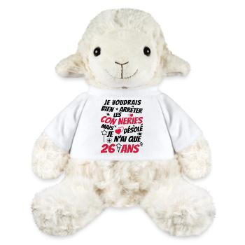 connerie 26 ans / cadeau anniversaire 26 ans - Mouton en peluche Annika MiniFeet® - blanc - Devant