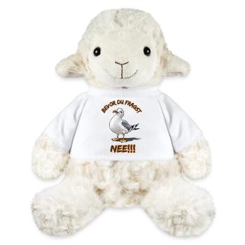 Lustiger Spruch mit Möwe Bevor du fragst Nee !!! - MiniFeet® Schaf Annika - Weiß - Vorne