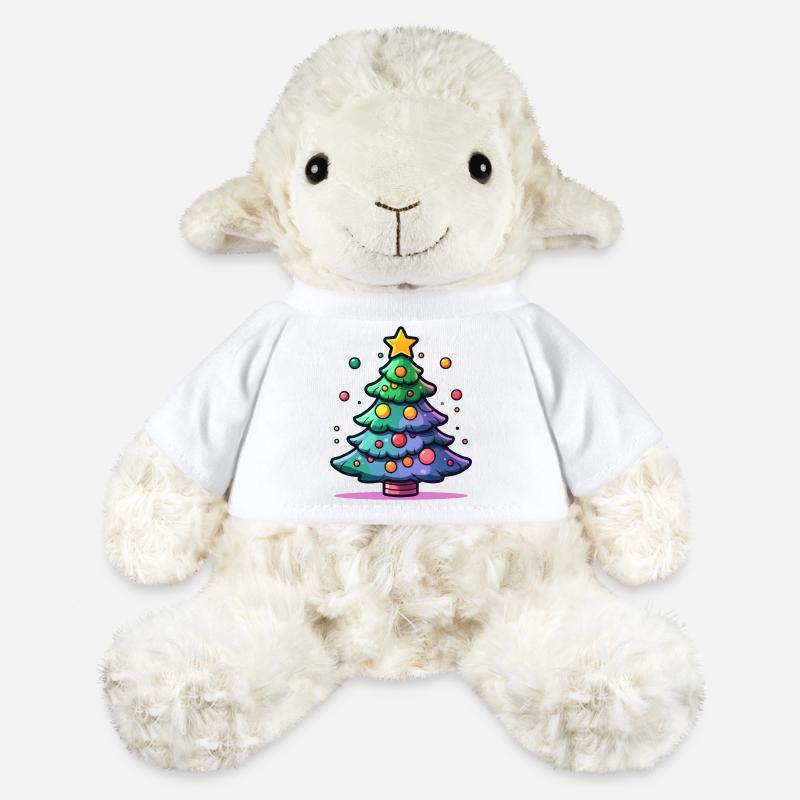 Festive Christmas Tree with Colourful Ornaments - MiniFeet® Sheep Annika - white