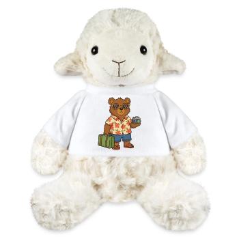 Ours joueur en tenue de vacances d’été - Mouton en peluche Annika MiniFeet® - blanc - Devant