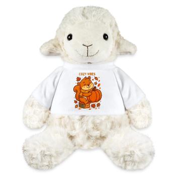Kuscheliges Eichhörnchen mit Kürbis Herbst - MiniFeet® Schaf Annika - Weiß - Vorne