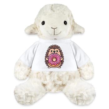 Süßer Igel mit Donut Cartoon Nachtisch Zuckerware - MiniFeet® Schaf Annika - Weiß - Vorne