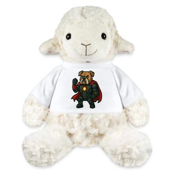 Bouledogue super-héros blindé avec cape dessin animé - Mouton en peluche Annika MiniFeet® - blanc - Devant