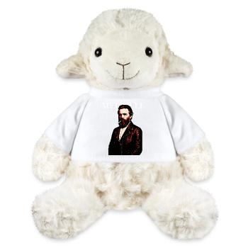 Portrait en cuir Herman Melville Noir - Mouton en peluche Annika MiniFeet® - blanc - Devant