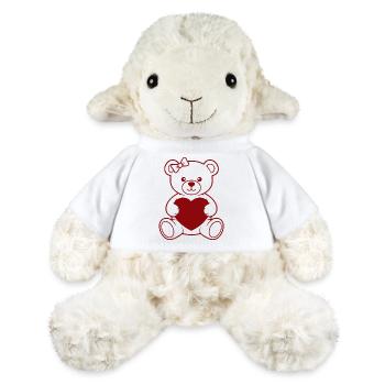 Ours au cœur avec arc - Mouton en peluche Annika MiniFeet® - blanc - Devant
