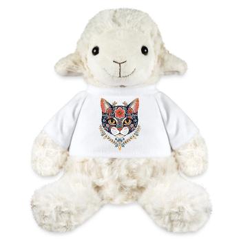 floraler Katzenkopf Kunstdesign - MiniFeet® Schaf Annika - Weiß - Vorne
