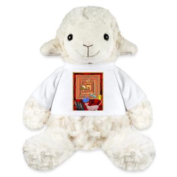 Collage géométrique rétro pour l’art mural - Mouton en peluche Annika MiniFeet® - blanc - Devant