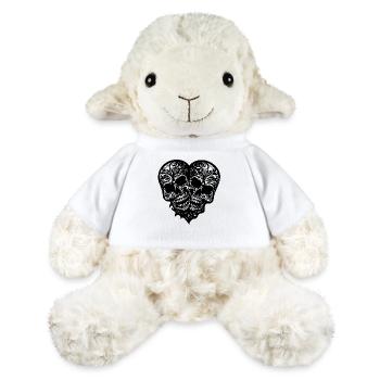 Two Skulls Heart Tattoo Tribal Style - MiniFeet® Sheep Annika - white - Front