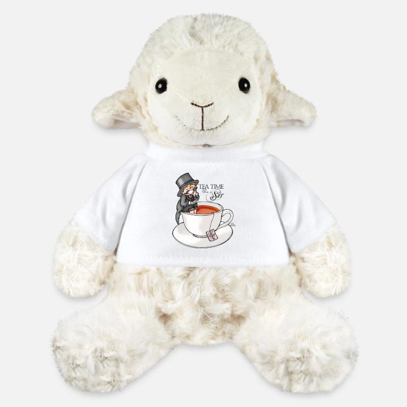 tea time like a Sir with Earl Grey (text) - MiniFeet® Sheep Annika - white
