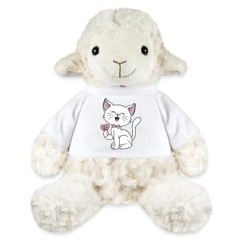 Cat Heart Meow Cats Love Couples Valentine's Day - MiniFeet® Sheep Annika - white - Front