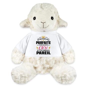 Pas parfaite mais je suis ch'ti - Mouton en peluche Annika MiniFeet® - blanc - Devant