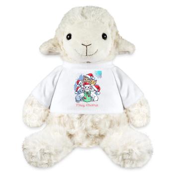Black Red Cat Christmas Christmas T Shirt - Mouton en peluche Annika MiniFeet® - blanc - Devant