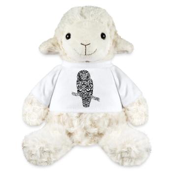 Hibou tourbillonnant (n/b) - Mouton en peluche Annika MiniFeet® - blanc - Devant