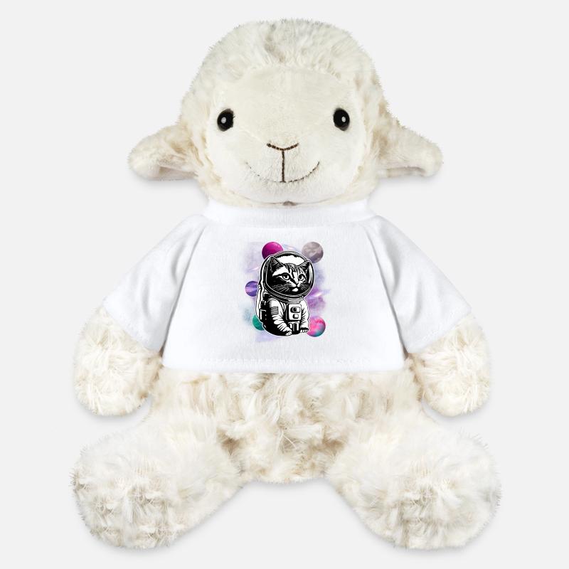 "Astronaut Cat - Cosmic Explorer - MiniFeet® Sheep Annika - white