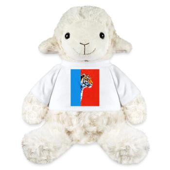 Tigre sur un fond coloré - Mouton en peluche Annika MiniFeet® - blanc - Devant