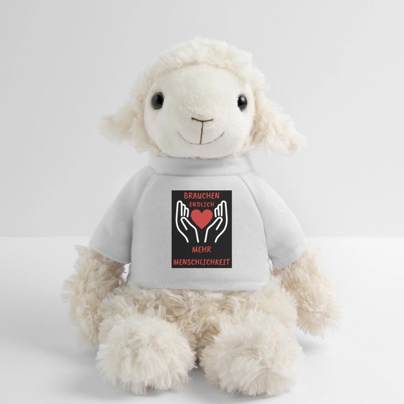 Conception d’un cœur et d’une main avec message Mouton en peluche Annika MiniFeet®