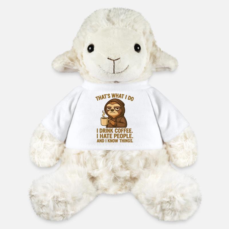 That's What I Do I Drink Coffee I Hate People - MiniFeet® Sheep Annika - white