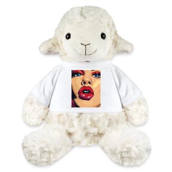 Look rouge à lèvres pop art - Mouton en peluche Annika MiniFeet® - blanc - Devant