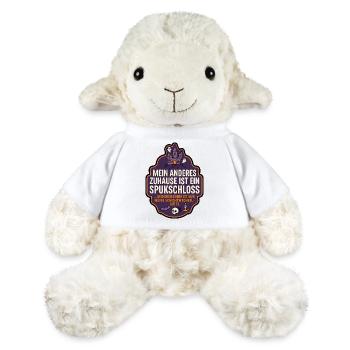 Spukschloss Zuhause lustiger Spruch - MiniFeet® Schaf Annika - Weiß - Vorne