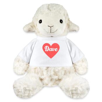 Dave Nom Red Heart Love Fan Rétro - Mouton en peluche Annika MiniFeet® - blanc - Devant