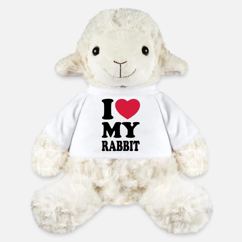 I love my rabbit - Io amo il mio coniglio - Pecorella Annika di MiniFeet® - bianco