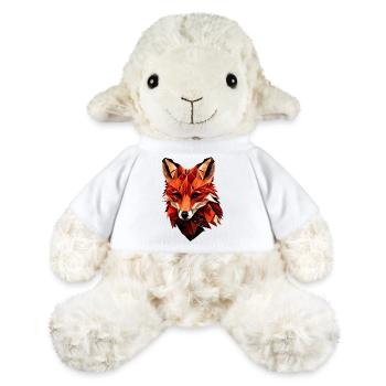 Stilisierter Fuchs, geometrisch - MiniFeet® Schaf Annika - Weiß - Vorne