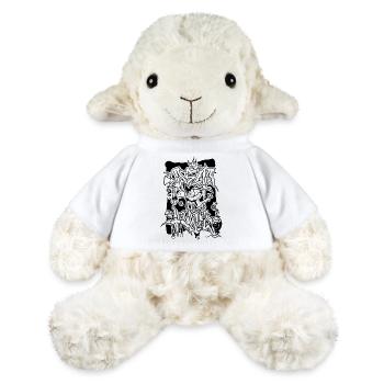 Design abstrait géométrique coloré - Mouton en peluche Annika MiniFeet® - blanc - Devant