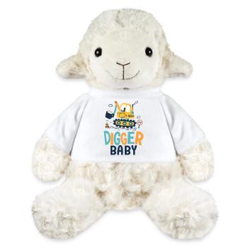 Baby Digger Geburt Baby, Papa Baustelle - MiniFeet® Schaf Annika - Weiß - Vorne