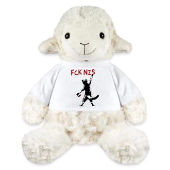 FCK NZS Chat contre le racisme Style Street Art - Mouton en peluche Annika MiniFeet® - blanc - Devant