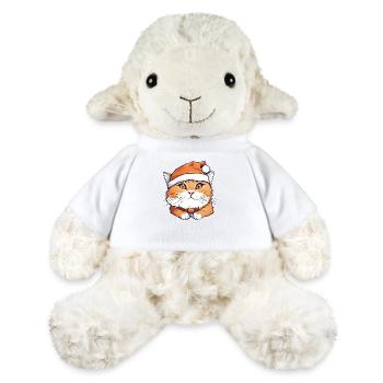 Chat orange de noel - Mouton en peluche Annika MiniFeet® - blanc - Devant