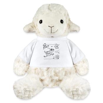 Coloriage de caille amusant pour les vêtements pour enfants, les sacs, etc. - Mouton en peluche Annika MiniFeet® - blanc - Devant