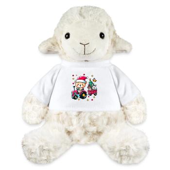 Teddy als Weihnachtsmann mit Otter und Hase fahren - MiniFeet® Schaf Annika - Weiß - Vorne