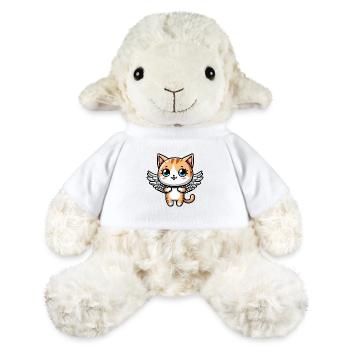 Chat de bande dessinée mignon avec des ailes d’ange - Mouton en peluche Annika MiniFeet® - blanc - Devant