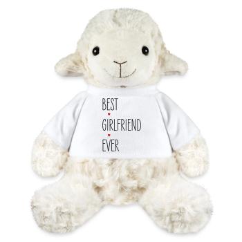 Petite amie, meilleure petite amie de tous les temps, amour de la Saint-Valentin - Mouton en peluche Annika MiniFeet® - blanc - Devant