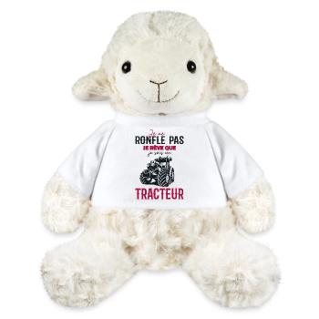 Je ne ronfle pas je rêve que je suis un tracteur - Mouton en peluche Annika MiniFeet® - blanc - Devant