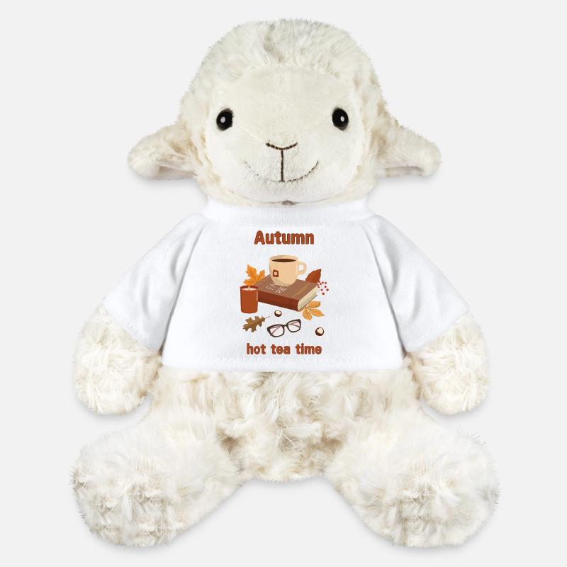 Herbst Heißer Tee Zeit Illustration - MiniFeet® Schaf Annika - Weiß