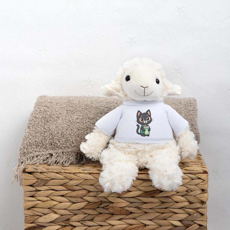 Cute cat with drinking cup drinking bubble tea MiniFeet® Sheep Annika