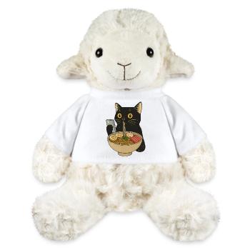 Vintage Ramen Cat Shirt – Cute Retro Kitty - MiniFeet® Sheep Annika - white - Front