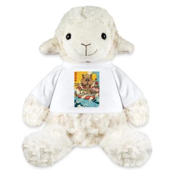 Capybara isst Ramen Nudeln - MiniFeet® Schaf Annika - Weiß - Vorne