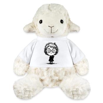 Sticker Girl Melancholy Empty Gaze Manga - MiniFeet® Sheep Annika - white - Front