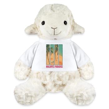 Maldives Paradise – Design Tropical Vintage - Mouton en peluche Annika MiniFeet® - blanc - Devant