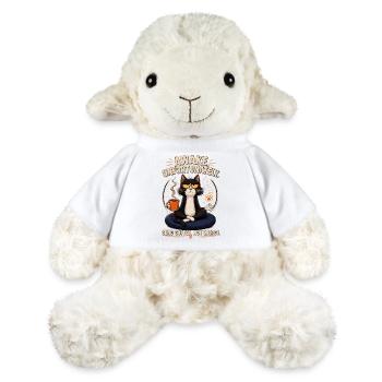 Chat malheureux éveillé : Coffee Zen - Mouton en peluche Annika MiniFeet® - blanc - Devant