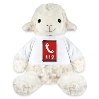 Emergency Call112 Symbol Retro Style - MiniFeet® Sheep Annika - white - Front
