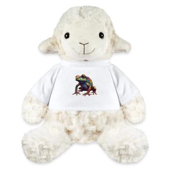 Grenouille psychédélique aux couleurs vives colorées - Mouton en peluche Annika MiniFeet® - blanc - Devant