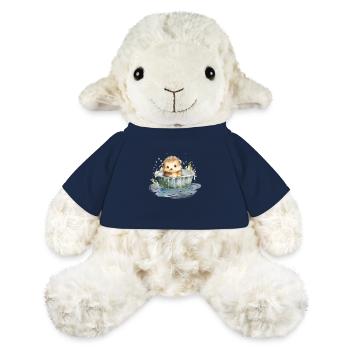 Baby Igel nimmt ein Bad, handgemalt - Wasserfarben - MiniFeet® Schaf Annika - French Navy - Vorne