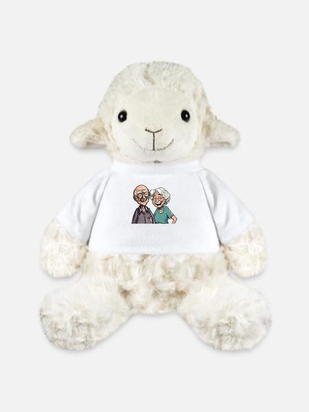 Lachende Rentner Senioren - MiniFeet® Schaf Annika - Weiß