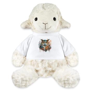 Hibou, Animal de pouvoir, Sagesse, Perspicacité, Intuition, Chaman - Mouton en peluche Annika MiniFeet® - blanc - Devant