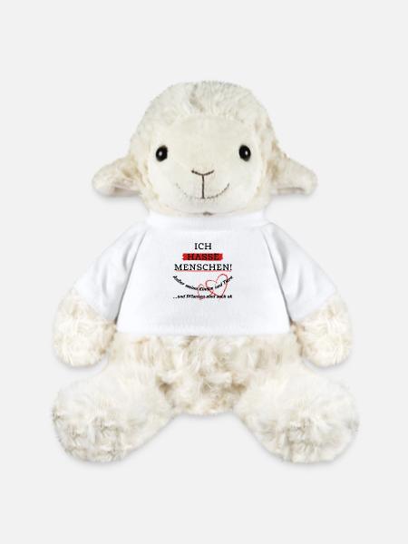 Je déteste les gens ! Il n’y a rien d’autre à dire. - Mouton en peluche Annika MiniFeet® - blanc